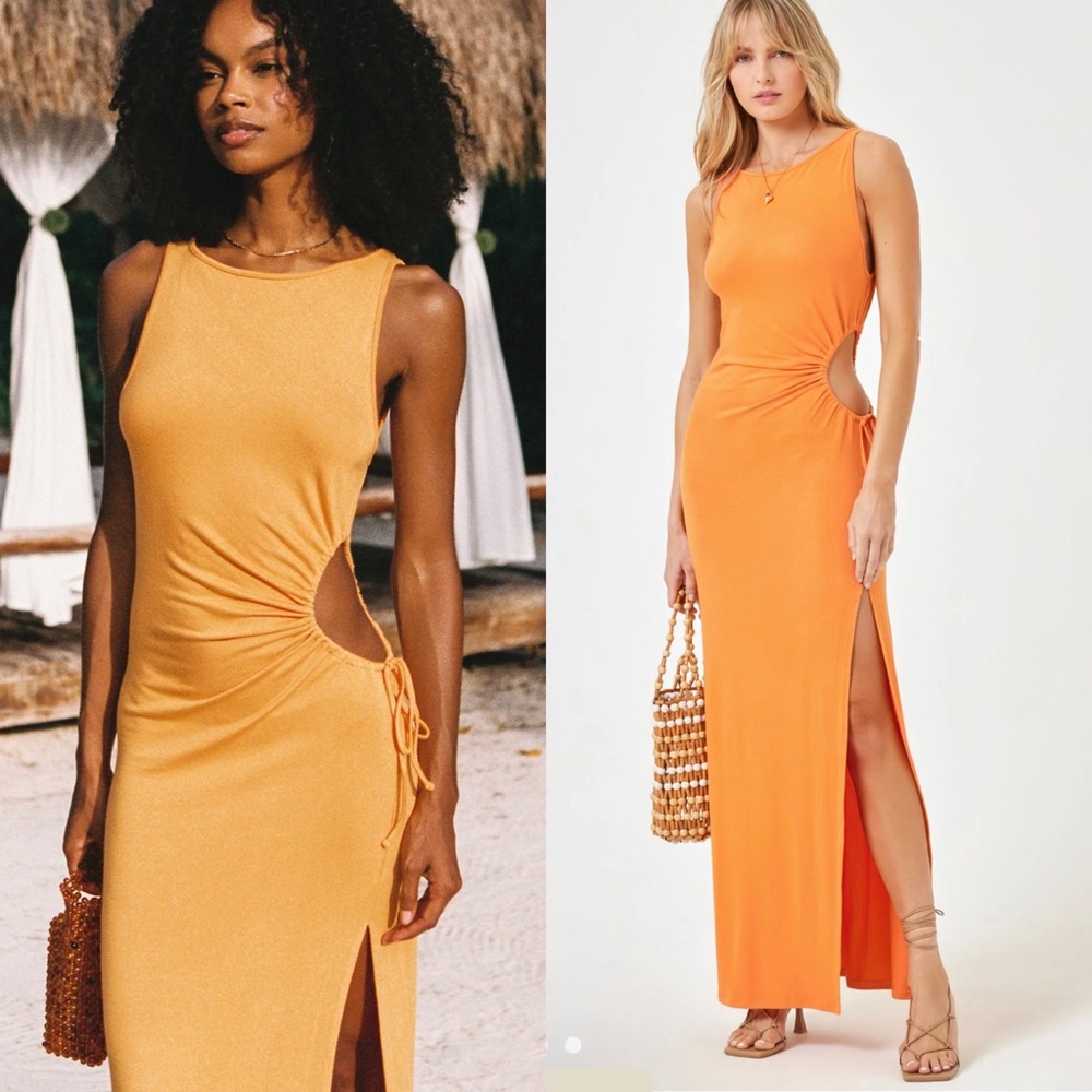 l*space Orange Cutout Maxi Dress